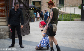 Petite Natural Whore Shamed in Public and Gang Fucked in Rope Bondage!